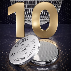 CR2025 Battery 10-Year Shelf Life